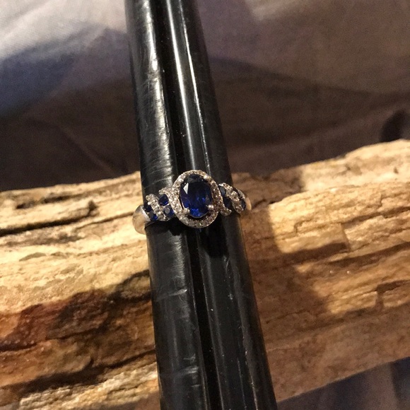 Sapphire And Diamond Ring In Sterling 